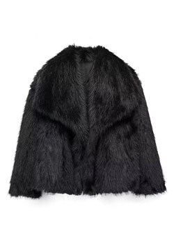 Damskie futro z kołnierzem - Czarny XS ze sklepu Intimica.pl w kategorii Futra damskie - zdjęcie 188433163