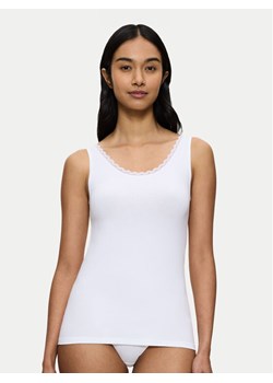 Triumph Top Feel Of Cotton 10224975 Biały Slim Fit ze sklepu MODIVO w kategorii Bluzki damskie - zdjęcie 188435172