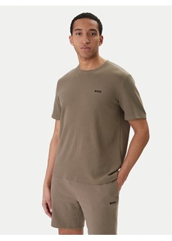 BOSS T-Shirt Waffle 50535891 Brązowy Regular Fit ze sklepu MODIVO w kategorii T-shirty męskie - zdjęcie 188435182