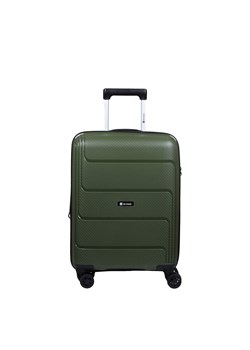 Khaki walizka kabinowa poszerzana Hard Class z polipropylenu ze sklepu Słoń Torbalski w kategorii Walizki - zdjęcie 188435693