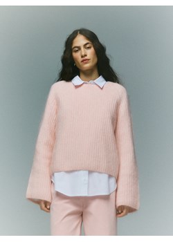 Reserved - Sweter z wełną i moherem - pastelowy róż ze sklepu Reserved w kategorii Swetry damskie - zdjęcie 188435832