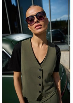 Kamizelka oliwkowa ze sklepu Moodo.pl w kategorii Marynarki damskie - zdjęcie 188436203
