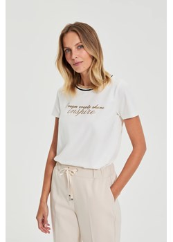 Bluzka z napisem biała ze sklepu Moodo.pl w kategorii Bluzki damskie - zdjęcie 188436240