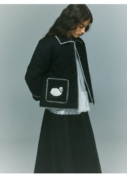 Reserved - Kurtka z kontrastowym wykończeniem - czarny ze sklepu Reserved w kategorii Kurtki damskie - zdjęcie 188436524