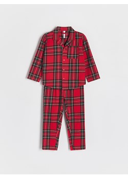 Reserved - Świąteczna flanelowa piżama w kratę - czerwony ze sklepu Reserved w kategorii Piżamy dziecięce - zdjęcie 188436531