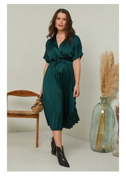 Curvy Lady Sukienka w kolorze ciemnozielonym ze sklepu Limango Polska w kategorii Sukienki - zdjęcie 188437914