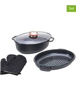 Laguiole 3-częściowy zestaw "Alizée" w kolorze czarno-pomarańczowym ze sklepu Limango Polska w kategorii Garnki - zdjęcie 188440754