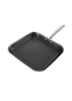 Laguiole Patelnia grillowa "Black Steel" w kolorze srebrnym - 32 x 32 cm ze sklepu Limango Polska w kategorii Garnki - zdjęcie 188441013