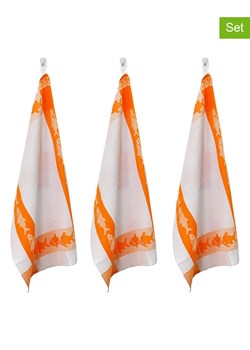 Laguiole Ściereczki (3 szt.) w kolorze biało-pomarańczowym do naczyń - 70 x 50 cm ze sklepu Limango Polska w kategorii Ścierki kuchenne - zdjęcie 188441400