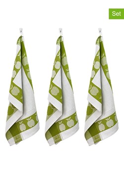 Laguiole Ściereczki (3 szt.) w kolorze biało-oliwkowym do naczyń - 70 x 50 cm ze sklepu Limango Polska w kategorii Ścierki kuchenne - zdjęcie 188441401