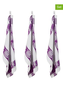 Laguiole Ściereczki (3 szt.) w kolorze biało-fioletowym do naczyń - 70 x 50 cm ze sklepu Limango Polska w kategorii Ścierki kuchenne - zdjęcie 188441402