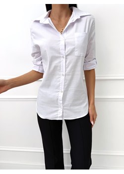 Biała Damska Koszula Slim ze sklepu ModnaKiecka.pl w kategorii Koszule damskie - zdjęcie 188443532