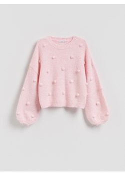 Reserved - Sweter z ozdobnymi aplikacjami - różowy ze sklepu Reserved w kategorii Swetry damskie - zdjęcie 188443613