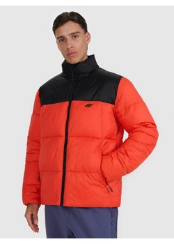 Męska kurtka puchowa pikowana 4F 4FWAW25TDJAM601 - czerwona ze sklepu Sportstylestory.com w kategorii Kurtki męskie - zdjęcie 188443631