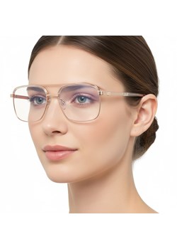 Okulary pilotki zerówki z filtrem Blue Light 25177B transparentny/złoty ze sklepu Stylion w kategorii Okulary zerówki damskie - zdjęcie 188446224