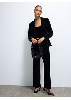 Mohito - Welurowe czarne spodnie - czarny ze sklepu Mohito w kategorii Spodnie damskie - zdjęcie 188446650