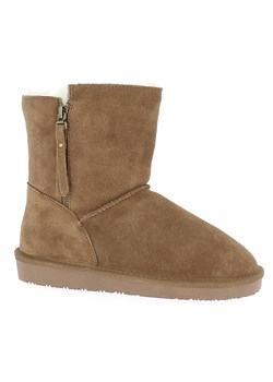 Gooce Skórzane botki zimowe "Tempe" w kolorze jasnobrązowym ze sklepu Limango Polska w kategorii Śniegowce damskie - zdjęcie 188447251