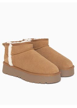 Gooce Skórzane botki zimowe "Wizz" w kolorze jasnobrązowym ze sklepu Limango Polska w kategorii Śniegowce damskie - zdjęcie 188447880