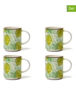 Trendy Kitchen by EXCÉLSA Kubki (4 szt.) "Foliage" w kolorze zielonym do kawy - 300 ml ze sklepu Limango Polska w kategorii Dzbanki i zaparzacze - zdjęcie 188452240