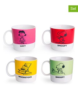 Trendy Kitchen by EXCÉLSA Kubki (4 szt.) "Peanuts" ze wzorem - 230 ml ze sklepu Limango Polska w kategorii Dzbanki i zaparzacze - zdjęcie 188452251