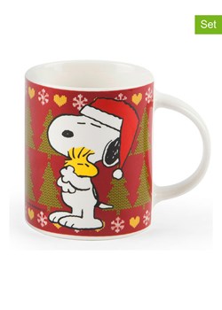 Trendy Kitchen by EXCÉLSA Kubki (4 szt.) "Peanuts Xmas" w kolorze biało-czerwonym do kawy - 300 ml ze sklepu Limango Polska w kategorii Naczynia - zdjęcie 188452302