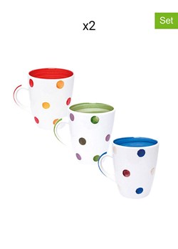 Trendy Kitchen by EXCÉLSA Kubki (6 szt.) w kolorze białym ze wzorem do kawy - 390 ml ze sklepu Limango Polska w kategorii Dzbanki i zaparzacze - zdjęcie 188452343