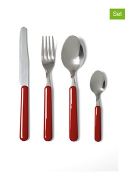 Trendy Kitchen by EXCÉLSA 24-częściowy zestaw sztućców "Fashion" w kolorze czerwonym ze sklepu Limango Polska w kategorii Sztućce - zdjęcie 188452390