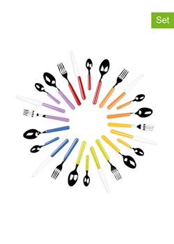 Trendy Kitchen by EXCÉLSA 24-częściowy zestaw sztućców w różnych kolorach ze sklepu Limango Polska w kategorii Sztućce - zdjęcie 188452392