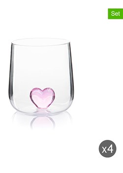 Trendy Kitchen by EXCÉLSA Szklanki (4 szt.) "Inside" w kolorze jasnoróżowym - 450 ml ze sklepu Limango Polska w kategorii Naczynia - zdjęcie 188452431