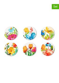 Trendy Kitchen by EXCÉLSA Podkładki (6 szt.) "Blooming" ze wzorem - Ø 10,5 cm ze sklepu Limango Polska w kategorii Akcesoria kuchenne - zdjęcie 188452554