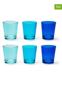 Trendy Kitchen by EXCÉLSA Szklanki (6 szt.) "Portofino" w kolorze niebiesko-błękitnym - 300 ml ze sklepu Limango Polska w kategorii Naczynia - zdjęcie 188452673