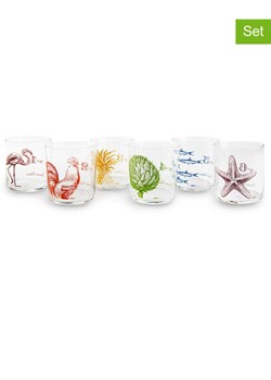 Trendy Kitchen by EXCÉLSA Szklanki (6 szt.) "Faune &amp; Flore" ze wzorem - 370 ml ze sklepu Limango Polska w kategorii Naczynia - zdjęcie 188452731