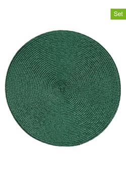 Trendy Kitchen by EXCÉLSA Podkładki stołowe (6 szt.) "Round" w kolorze zielonym - Ø 36 cm ze sklepu Limango Polska w kategorii Podkładki na stół - zdjęcie 188452763