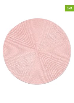 Trendy Kitchen by EXCÉLSA Podkładki stołowe (6 szt.) "Round" w kolorze jasnoróżowym - Ø 36 cm ze sklepu Limango Polska w kategorii Podkładki na stół - zdjęcie 188452780