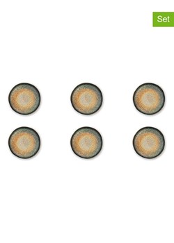 Trendy Kitchen by EXCÉLSA Talerzyki deserowe (6 szt.) "Efesto" w kolorze morsko-musztardowym - Ø 20 cm ze sklepu Limango Polska w kategorii Naczynia - zdjęcie 188452950