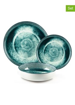 Trendy Kitchen by EXCÉLSA 12-częściowy zestaw talerzy "Atena" w kolorze turkusowym ze sklepu Limango Polska w kategorii Naczynia - zdjęcie 188453002