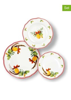 Trendy Kitchen by EXCÉLSA 18-częściowy zestaw talerzy "Cinnamon" w kolorze białym ze wzorem ze sklepu Limango Polska w kategorii Naczynia - zdjęcie 188453072