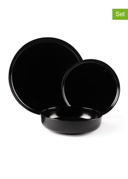 Trendy Kitchen by EXCÉLSA 12-częściowy zestaw talerzy "Nordic" w kolorze czarnym ze sklepu Limango Polska w kategorii Naczynia - zdjęcie 188453272