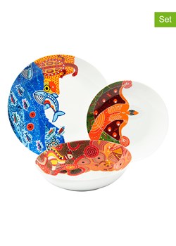 Trendy Kitchen by EXCÉLSA 18-częściowy zestaw talerzy "Australian" ze wzorem ze sklepu Limango Polska w kategorii Naczynia - zdjęcie 188453280