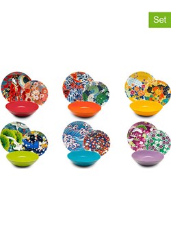 Trendy Kitchen by EXCÉLSA 18-częściowy zestaw talerzy "Kimono" ze wzorem ze sklepu Limango Polska w kategorii Naczynia - zdjęcie 188453452