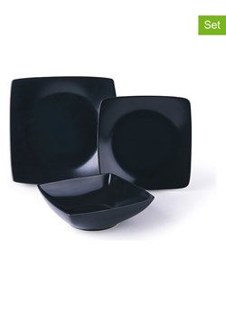 Trendy Kitchen by EXCÉLSA 18-częściowy zestaw talerzy "Eclipse" w kolorze czarnym ze sklepu Limango Polska w kategorii Naczynia - zdjęcie 188453454