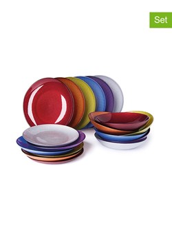 Trendy Kitchen by EXCÉLSA 18-częściowy zestaw talerzy "Diamond" ze wzorem ze sklepu Limango Polska w kategorii Naczynia - zdjęcie 188453490