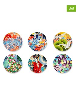 Trendy Kitchen by EXCÉLSA Talerze (6 szt.) "Kimono" ze wzorem na pieczywo - Ø 15 cm ze sklepu Limango Polska w kategorii Naczynia - zdjęcie 188453553