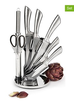 Trendy Kitchen by EXCÉLSA 8-częściowy zestaw "Jazz Cook" w kolorze srebrnym ze sklepu Limango Polska w kategorii Noże kuchenne - zdjęcie 188453752