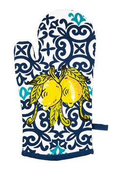 Trendy Kitchen by EXCÉLSA Rękawica kuchenna "Amalfi" w kolorze granatowym - 32 x 18 cm ze sklepu Limango Polska w kategorii Tekstylia kuchenne - zdjęcie 188453900