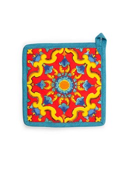 Trendy Kitchen by EXCÉLSA Łapka kuchenna "Trinacria" w kolorze czerwono-turkusowym - 20 x 20 cm ze sklepu Limango Polska w kategorii Ścierki kuchenne - zdjęcie 188453914