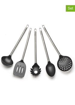 Trendy Kitchen by EXCÉLSA 5-częściowy zestaw przyborów kuchennych w kolorze szarym ze sklepu Limango Polska w kategorii Akcesoria kuchenne - zdjęcie 188454000