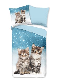 Good Morning Komplet pościeli flanelowej "Family" w kolorze niebieskim ze sklepu Limango Polska w kategorii Pościel dziecięca - zdjęcie 188454130