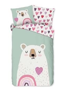 Good Morning Komplet pościeli flanelowej "Ted" w kolorze biało-zielonym ze sklepu Limango Polska w kategorii Pościel dziecięca - zdjęcie 188454214