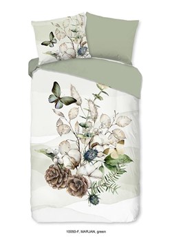 Good Morning Komplet pościeli flanelowej "Marjan" w kolorze zielono-kremowym ze sklepu Limango Polska w kategorii Pościele - zdjęcie 188454334